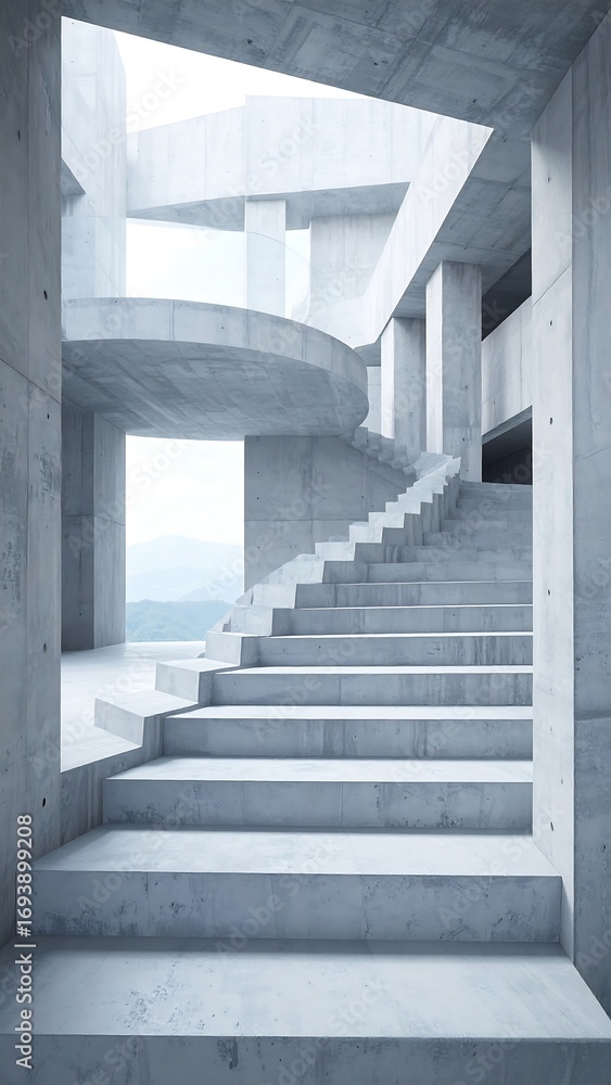 Fototapeta premium Concrete Staircase Interior