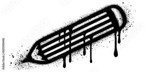 pencil graffiti with black spray paint. vector illustration.