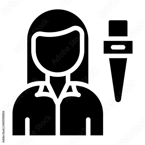 Vector Design Female Journalist Icon Style