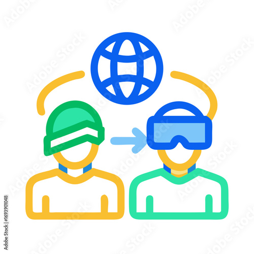 Virtual Reality Connection: Two Avatars Linking Through Technology and the Global Network