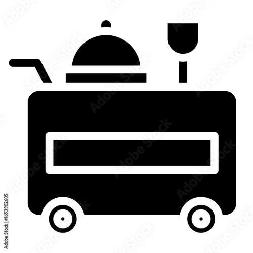 Airplane Food Trolley Icon Style