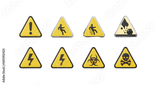 Warning Vector Icon Set Safety & Hazard Symbols