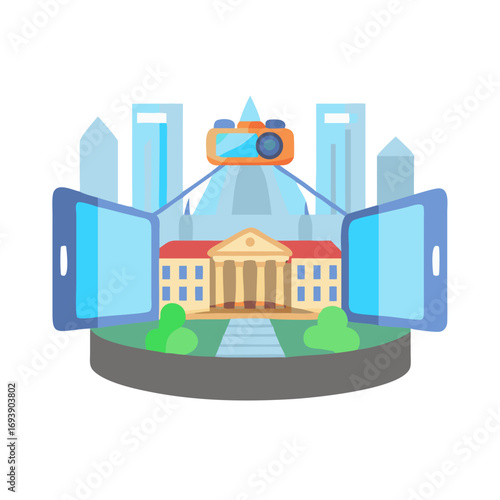 Augmented Reality Museum Tour with Tablets and Camera for Virtual Exploration