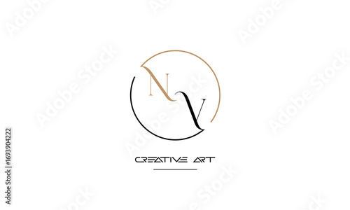 NV, VN, N, V abstract letters logo monogram