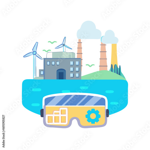 Virtual Reality and Sustainable Development: A Flat Design Concept for Green Energy