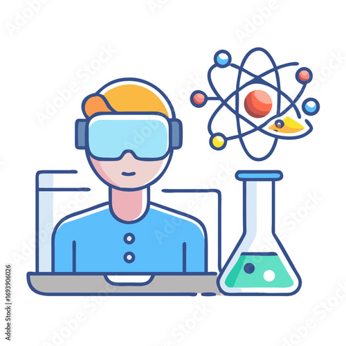 Augmented reality in science research and development with technology and atom visual