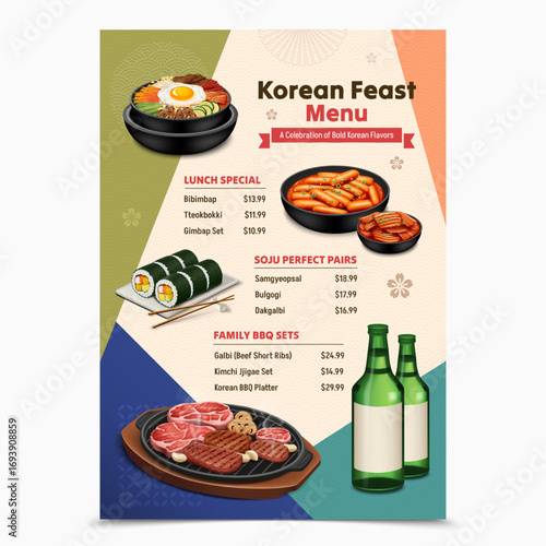 Realistic Composition of a Korean Menu design