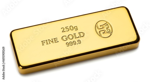 Gorgeous Studio Close-Up Photo of 250 Gram Gold Bullion