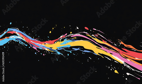 water in dynamic motion, isolated on black background for commercial use.