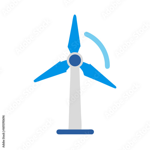 Minimalist wind turbine vector illustration on black background emphasizing clean energy solutions and sustainable power
