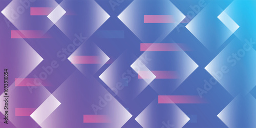 Abstract geometric composition featuring overlapping diamond shapes and vibrant color gradients.