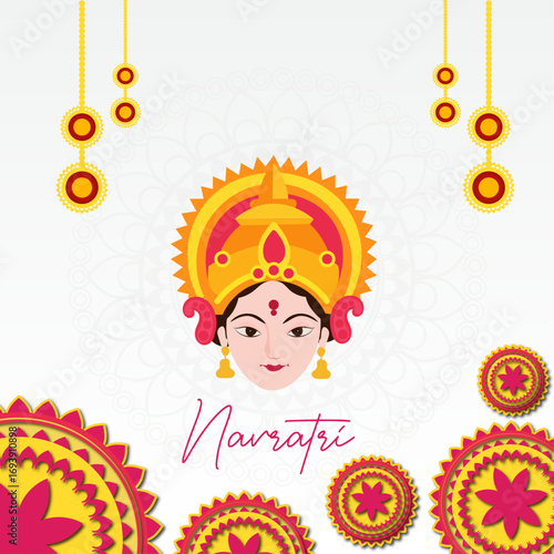 Navratri Kalash With Dandiya, Happy Navratri, Dussehra and Durga Puja