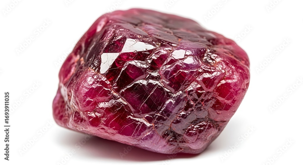 Obraz premium Rough Ruby Gemstone Captured in Macro DSLR Photography