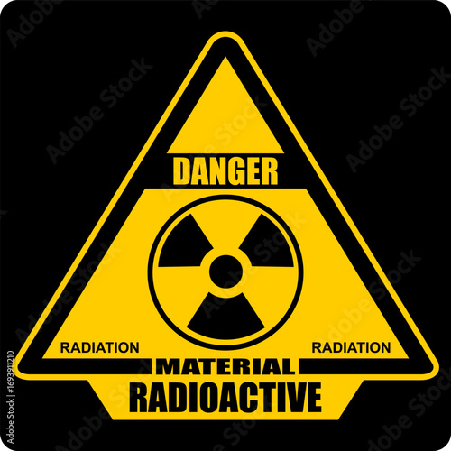 Radioactive material, sign and sticker vector