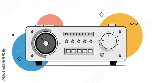 Vintage audio receiver with analog display and digital tuning dial for music enthusiasts