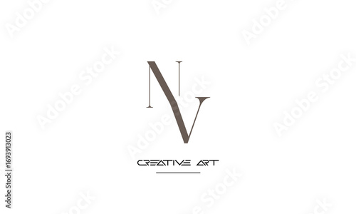NV, VN, N, V abstract letters logo monogram
