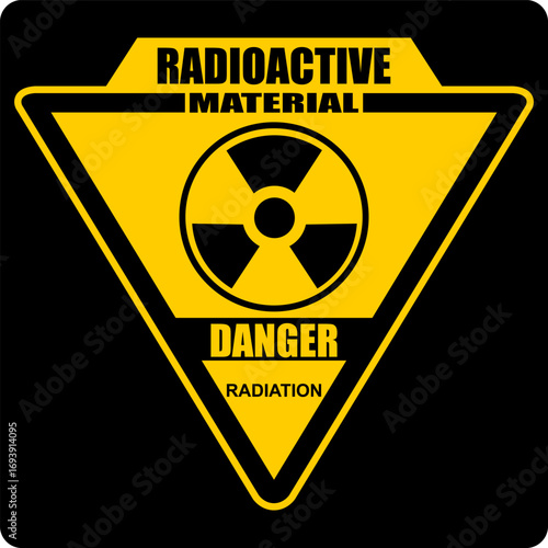 Danger, Radioactive material, sticker and sign vector