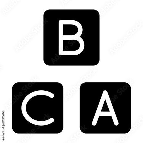 ABC Blocks Icon Style
