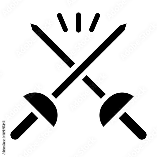 Fencing Sports Icon Style