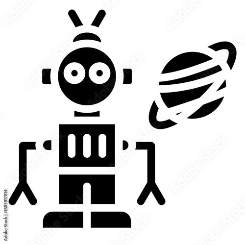 Space Robot Icon Style