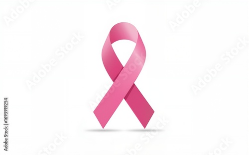 pink ribbon, breast cancer awareness logo , symbol or sign on white, vector icon illustration. High quality