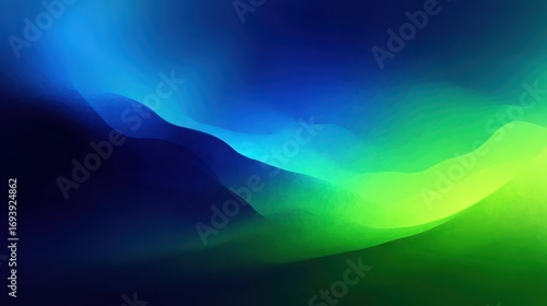 Abstract gradient background with blue and green flowing, wavy design. Ideal for website background, banner ads, and presentations design.