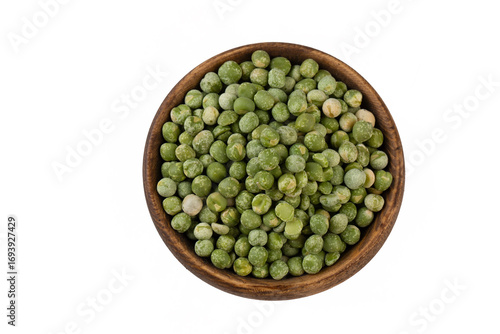 Uncooked, split, green peas...
