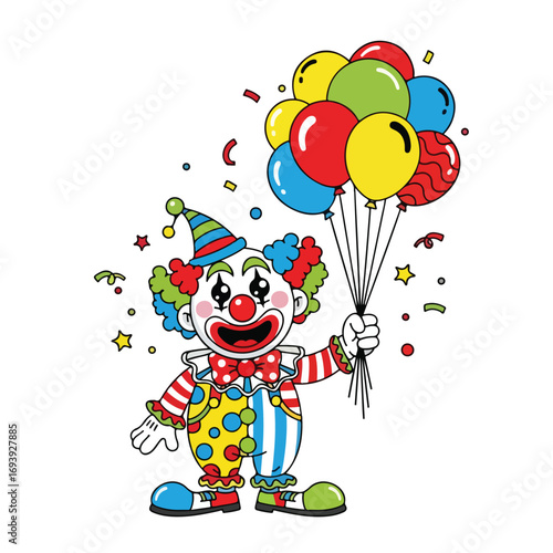 funny clown with balloons