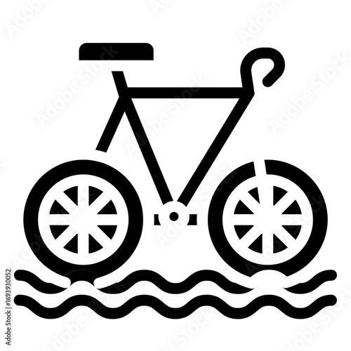 Water Tricycle Icon Style