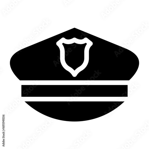 Vector Design Police Hat Icon Style