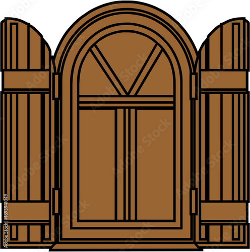 windows wood vector house