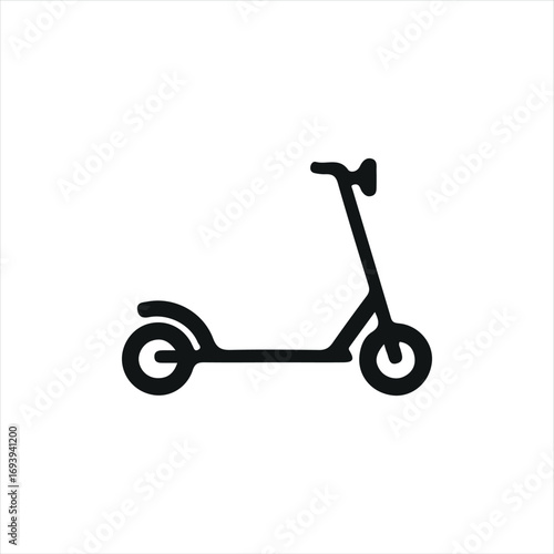 Vector flat design icon of an electric scooter. Symbol of eco-friendly vehicle suitable for urban mobility illustrations and contemporary transportation concepts