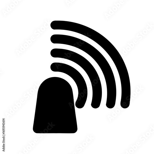Stylized Icon of a Wireless Repeater Device Representing Connectivity
