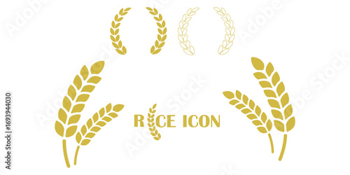 Wheats ears icon set and wheat design elements flat line vector collection isolated on transparent background. Harvest wheat grain, growth rice stalk and whole bread grains or field cereal nutritious.