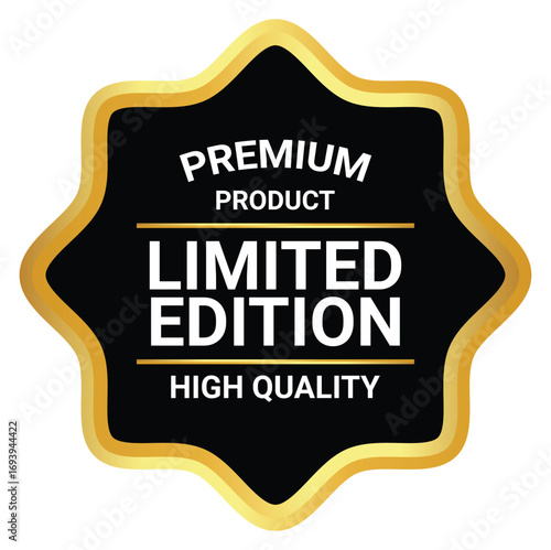 Premium quality vector badges. Luxury black and gold labels. For icon, logo, sign, seal, symbol, stamp, sticker. Vector illustration