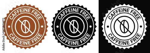Caffeine free icon sign. Isolated coffee beans vector design on white background.