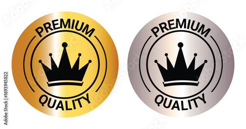 Premium quality vector badges. Luxury black and gold labels. For icon, logo, sign, seal, symbol, stamp, sticker. Vector illustration