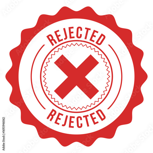 Rejected stamp. Rejected label on transparent background. round sign
