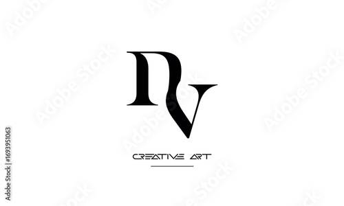 NV, VN, N, V abstract letters logo monogram