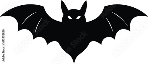Vector Illustration of Bat Silhouette for Halloween Design. Halloween Bat Silhouette Vector Illustration. 
