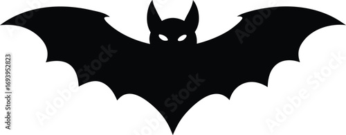 Vector Illustration of Bat Silhouette for Halloween Design. Halloween Bat Silhouette Vector Illustration. 