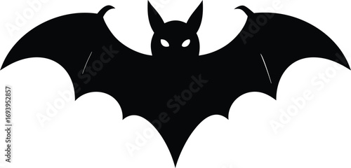 Vector Illustration of Bat Silhouette for Halloween Design. Halloween Bat Silhouette Vector Illustration. 