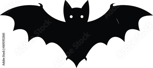 Vector Illustration of Bat Silhouette for Halloween Design. Halloween Bat Silhouette Vector Illustration. 