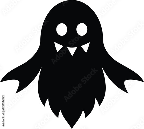 Spooky Ghost Silhouette Vector Art - Halloween Concept