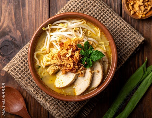 Traditional Indonesian Soto Ayam Chicken Soup