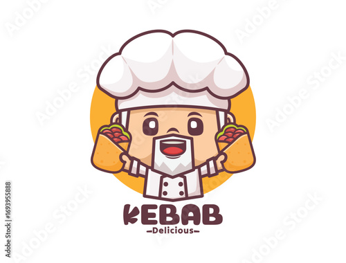 kebab chef mascot for culinary