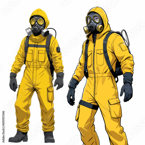 man in gas mask vector