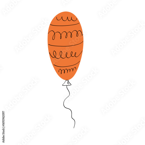 Vector illustration of a balloon with a linear pattern