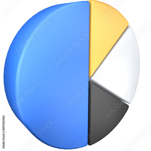 Free Download Pie Chart Segmented 3D Illustration - GFXLoad