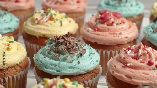 Frosted Cupcakes A colorful tempting display